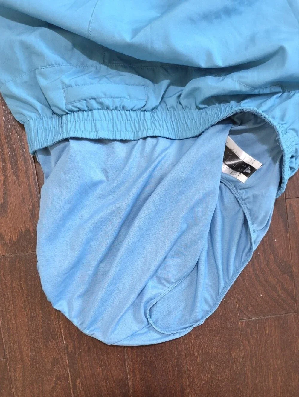 adidas Men's Light Blue Athletic Shorts with Yellow Accent